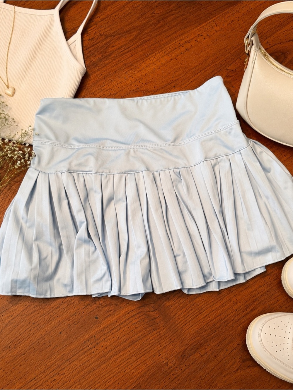 Gold Hinge by Teez-Herway Light Blue Pleated Athletic Skort Sz S